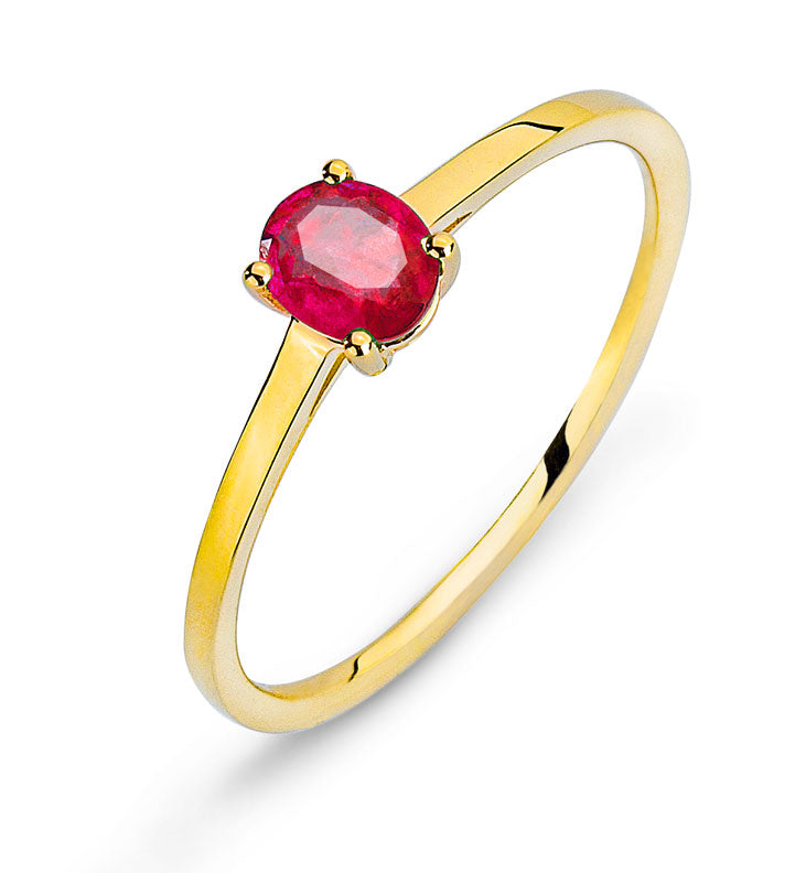 Ring Gelbgold 750 mit Rubin 0.40 ct.