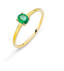 Ring Gelbgold 750 mit Smaragd 0.33 ct.