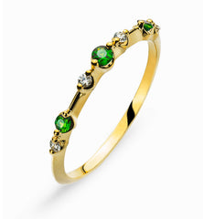 Ring Gelbgold 750 mit Smaragden und Brillanten