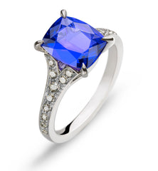 Ring Weissgold 750 mit Tansanit 2.80 ct. & Brillanten 0.39 ct.