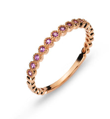 Ring Rotgold 750 mit pinken Saphiren