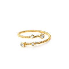 Facet Ring in Gelbgold mit Brillanten in 750/18 Karat für Damen