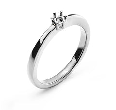 Solitär Ring Rohling 6-Griff Fassung Weissgold 750 für 0.10 ct.