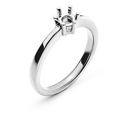 Solitär-Ring Rohling 6-Griff Weissgold 750 für 0.50 ct.