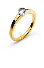 Solitär Ring Zargen Fassung Rohling Bicolor 750 für 0.25ct.