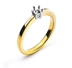 Solitär Ring 6-Griff Bicolor Gelbgold 750 für 0.25 ct.