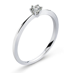 Solitär Ring 6-Griff-Fassung Weissgold 750 0.15ct H SI