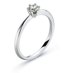 Solitär Ring 6-Griff-Fassung Weissgold 750 0.25ct H SI