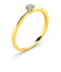 Ring Solitär Gelbgold 750 0.10 ct. H-SI