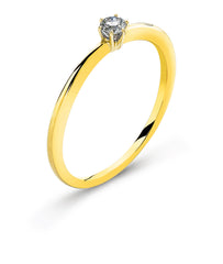 Ring Solitär Gelbgold 750 0.15 ct. H-SI