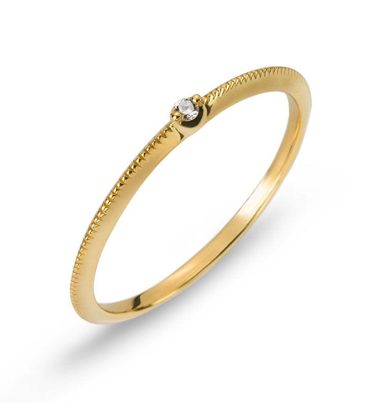 Ring Gelbgold 750 mit 1 Brillant 0.02 ct.