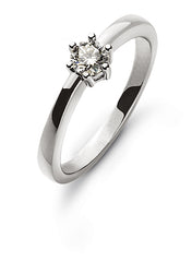 Solitär Ring 6-Griff-Fassung Weissgold 750 H SI 0.20 ct.