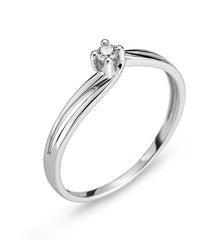 Solitär Ring Weissgold 750 0.06ct H SI