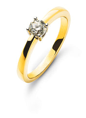 Solitär Ring 4-Griff Fassung Bicolor 750 H/SI 0.15ct.