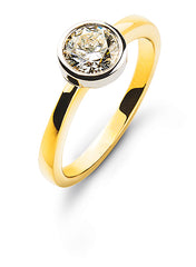 Solitär Ring Bicolor 750 Zargen Diamant 0,50 ct.