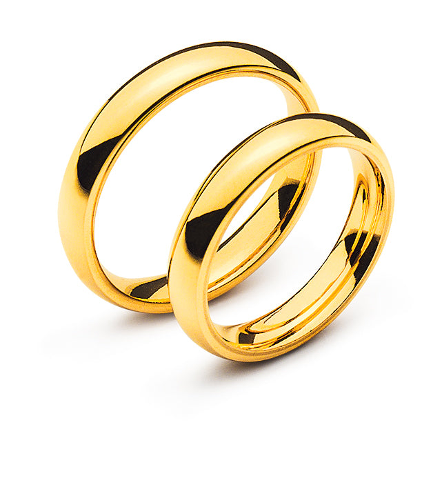 Trauring Gelbgold 750 halbrund bombiert ca. 3.9mm