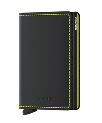 Portefeuille Slimwallet Secrid noir mat et jaune avec gravure - SM-Black&Yellow