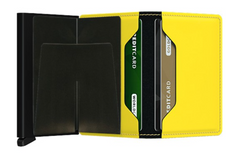 Portefeuille Slimwallet Secrid noir mat et jaune avec gravure - SM-Black&Yellow