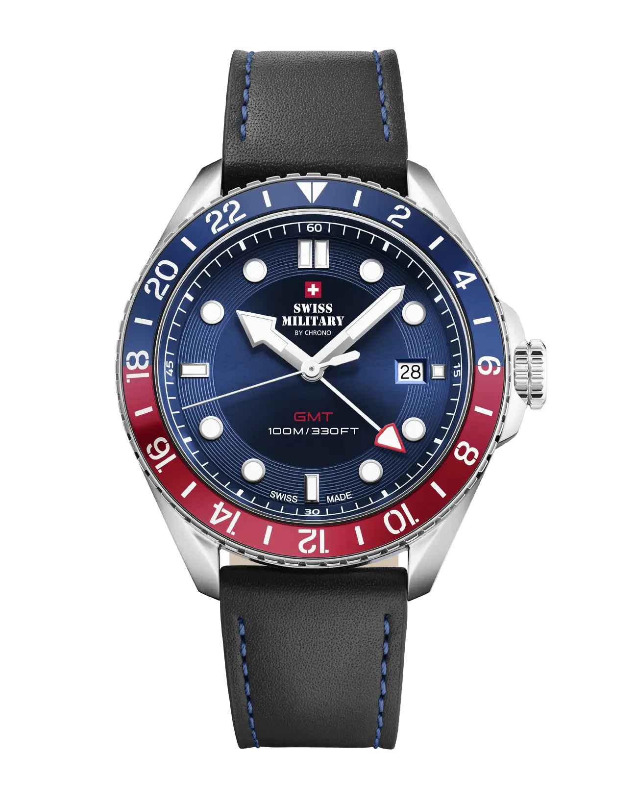 Swiss Military by Chrono GMT Uhr für Herren, ideal für Weltreisende - SM34095.06