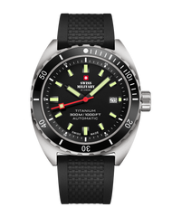 Swiss Military by Chrono Titanuhr mit Sportlichem Schwarzem Kautschukarmband für Männer