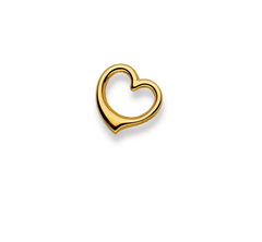 Pendentif coeur en or jaune 18 carats 750 - 13x14 mm
