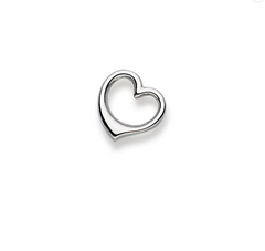 Pendentif coeur en or blanc 18 carats 750 - 13x14 mm