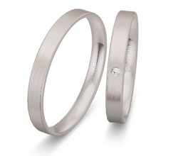 Breuning Basic Trauringe mit 1 Diamant 0,01 ct. - 48/14401 & 48/04401