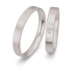 Breuning Basic Trauringe mit 3 Diamanten 0,045 ct. - 48/14402 & 48/04402