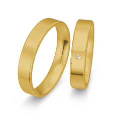 Breuning Basic Trauringe mit 1 Diamant 0,01 ct. - 48/14404 & 48/04404