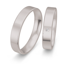 Breuning Basic Trauringe mit 1 Diamant 0,01 ct. - 48/14404 & 48/04404