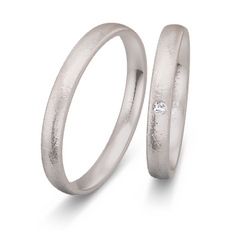 Breuning Basic Trauringe mit 1 Diamant 0,02 ct. - 48/05604 & 48/05603