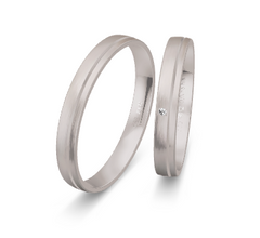 Breuning Basic Trauringe mit 1 Diamant 0,01 ct. - 48/05606 & 48/05605