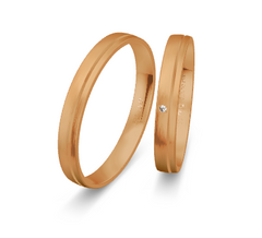 Breuning Basic Trauringe mit 1 Diamant 0,01 ct. - 48/05606 & 48/05605