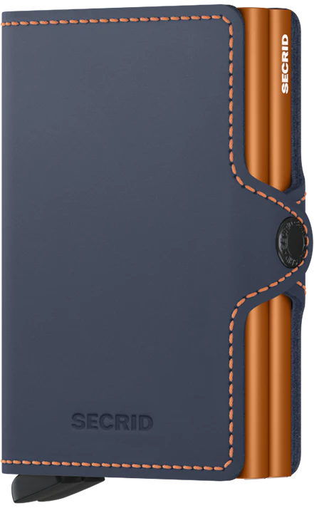 Secrid Twinwallet Matte Night Blue & Orange mit Gravur - TM-Night Blue & Orange