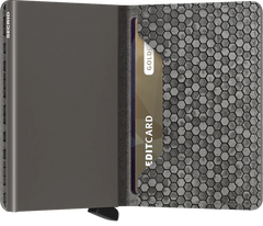 Portefeuille Slimwallet Hexagon Grey de Secrid avec gravure - SHe-Grey
