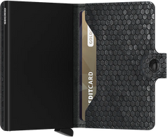 Secrid Miniwallet Hexagon Black mit Gravur - MHe-Black