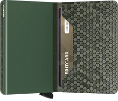Portefeuille Slimwallet Hexagon Green de Secrid avec gravure - SHe-Green