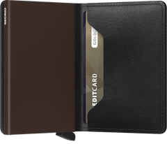 Portefeuille Slimwallet Original Secrid Noir-Marron avec gravure - SO-Black-Brown