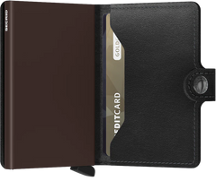 Portefeuille Secrid Miniwallet Original Noir-Marron avec gravure - M-Noir-Marron