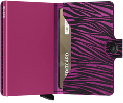 Portefeuille Secrid Miniwallet Zebra Fuchsia avec gravure - MZe-Fuchsia
