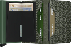 Portefeuille Slimwallet Hexagon Green de Secrid avec gravure - SHe-Green