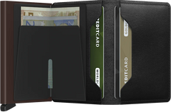 Portefeuille Slimwallet Original Secrid Noir-Marron avec gravure - SO-Black-Brown