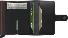 Portefeuille Secrid Miniwallet Original Noir-Marron avec gravure - M-Noir-Marron