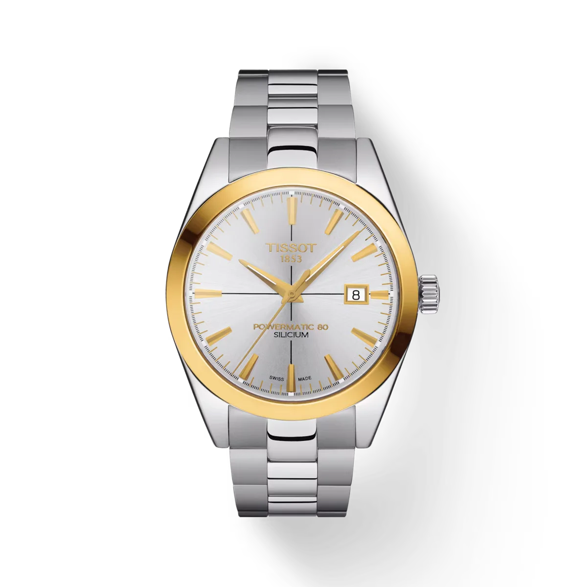Tissot Gentleman Powermatic 80 Silicium Solid 18K Gold Bezel Herrenuhr - T927.407.41.031.01