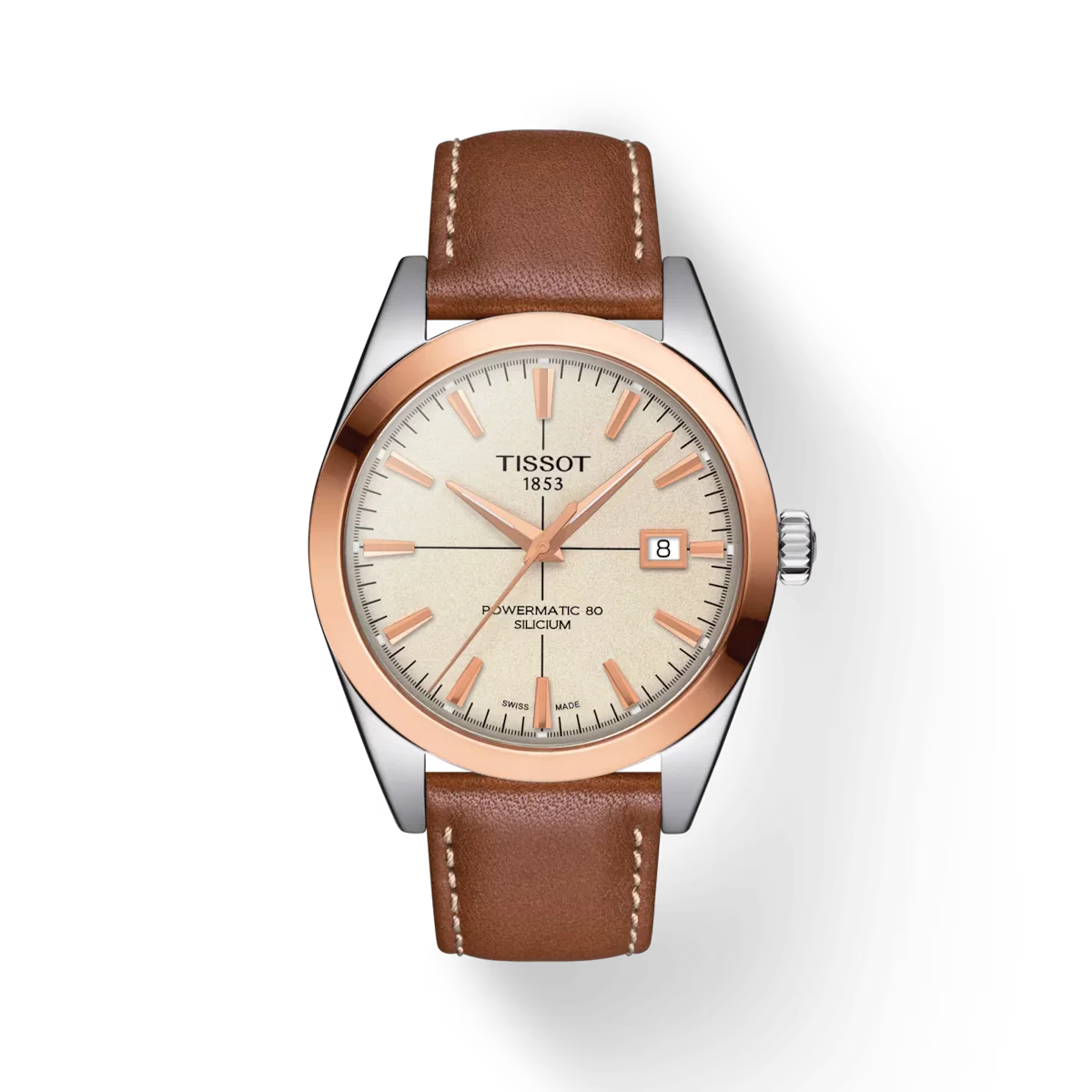 Tissot Gentleman Powermatic 80 Silicium Solid 18K Gold Bezel Herrenuhr - T927.407.46.261.00