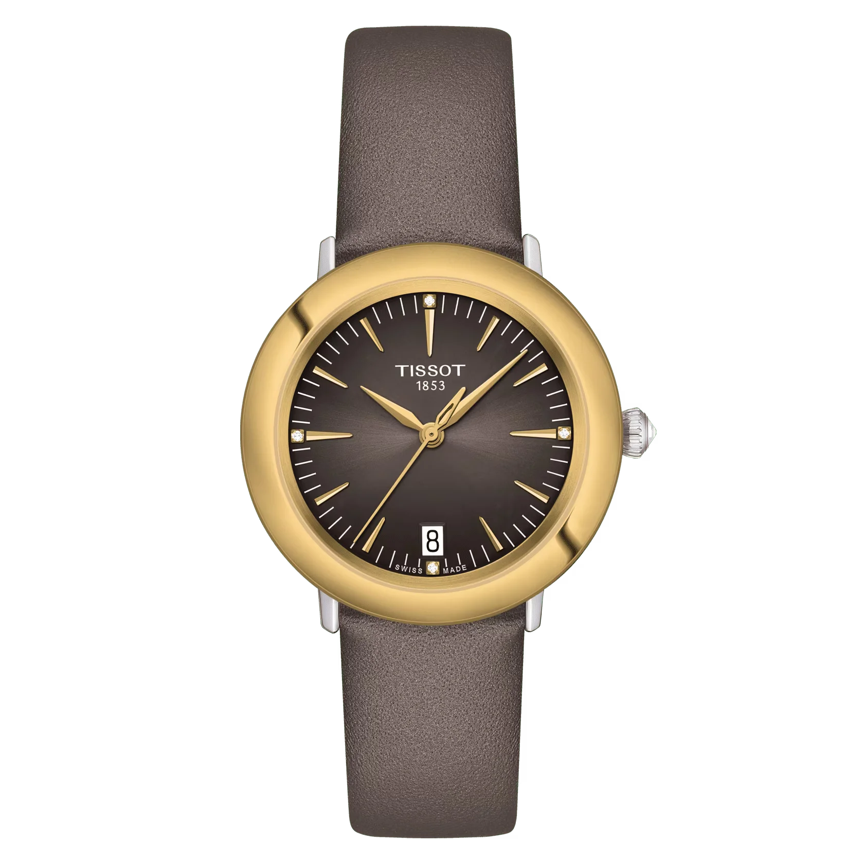 Tissot Glendora 18K Gold Bezel Damenuhr - T929.210.46.066.00