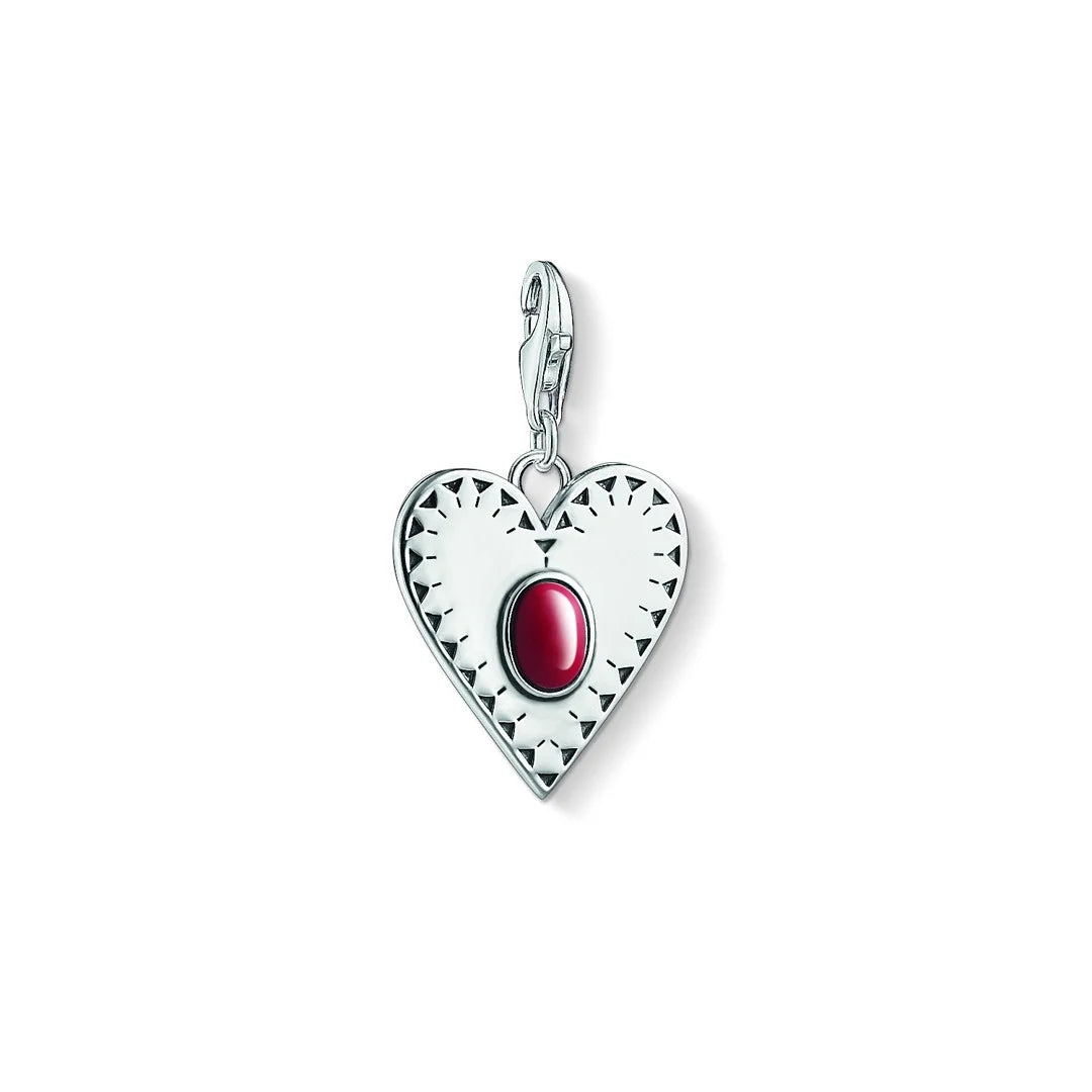 Thomas Sabo Damen Charm-Anhänger Herz Roter Stein - 1683-111-10