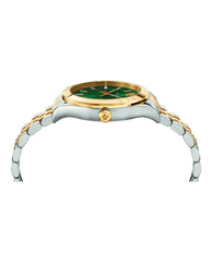 Versace Silber Gold Band, Grünes Zifferblatt Herrenuhr - VEVK00620