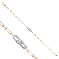 Bracelet en or bicolore avec diamants - BBL0000359