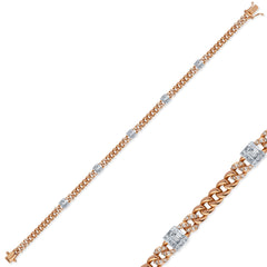 bracelet en or rose avec diamants - BBL0000404